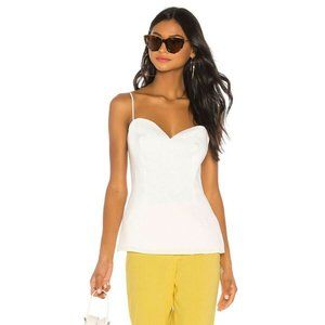 Theory NWOT Sweatheart Linen Bustier Top, White